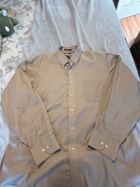 Chaps Men’s Button-Down Dress Shirt - Taupe
